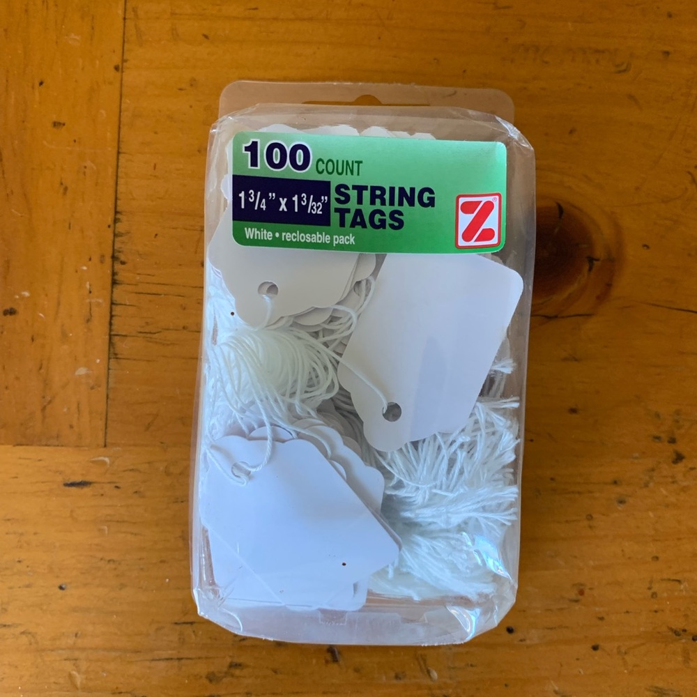 New Z-International 100 Count String Tags 1 3/4” X 1 3/32” For Jewelry, Etc